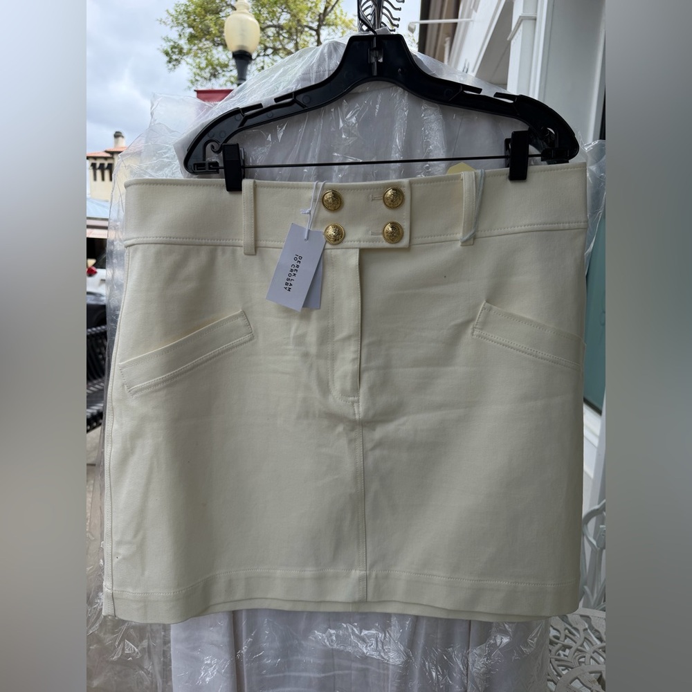 10 Crosby Derek Lam Cream Skirt 18 NWT